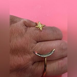 Gold and Silver Star and Crescent Infant Bracelet NWT